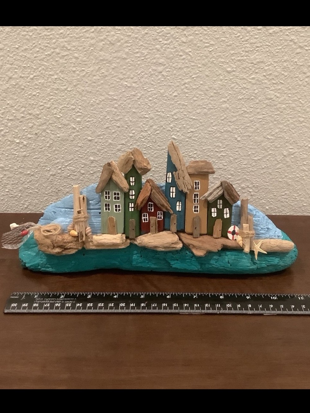 Driftwood Art, Driftwood Fishing Village, Driftwood Coastal Art - Picture 6 of 7